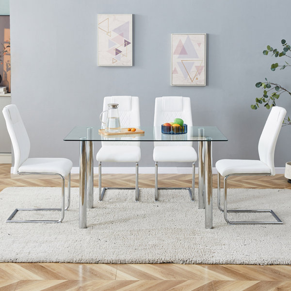 Ivy Bronx Keedy Glass Dining Table Wayfair Canada